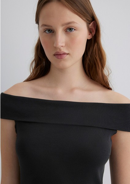 Düşük Omuzlu Siyah Top 1612866-900