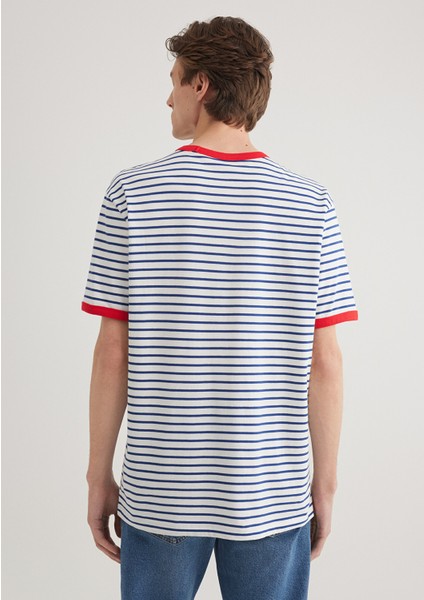 Berlin Baskılı Çizgili Unisex Tişört 2610025-70899