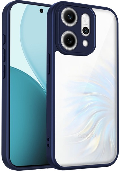 Oppo RENO14,IÇIN Eabhulie Kılıf, Kamera Lens Korumalı Hibrit 2'si 1 Arada Şeffaf Kılıf-Blue (Yurt Dışından)