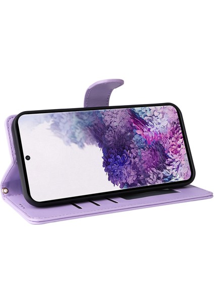 Samsung Galaxy S20 4g/5g Için El Kayışı ve Kart Yuvalı Premium Deri Cüzdan Kılıf-Mor (Yurt Dışından) fiyatları