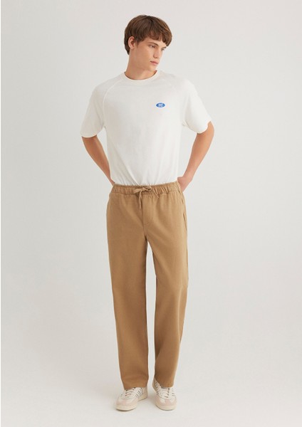 Beli Bağcıklı Bej Pantolon 0010394-70218