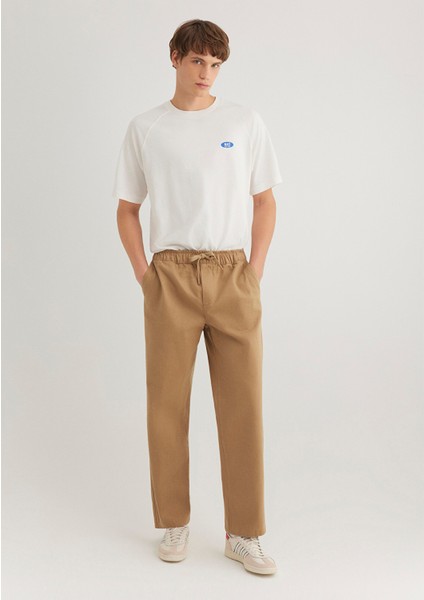 Beli Bağcıklı Bej Pantolon 0010394-70218