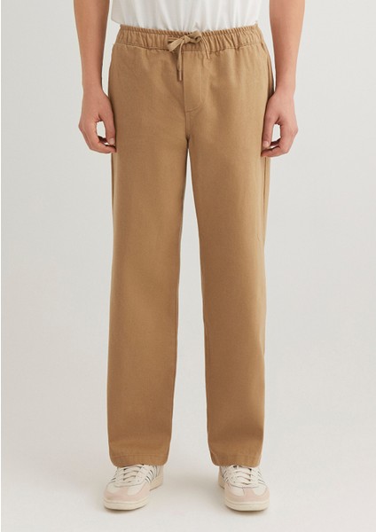 Beli Bağcıklı Bej Pantolon 0010394-70218