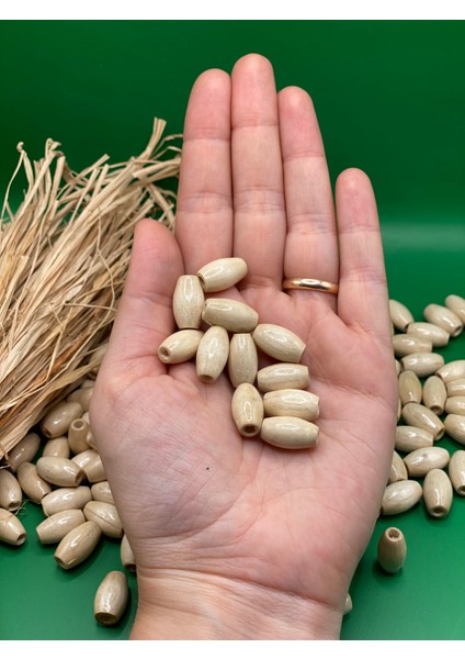 8 mm Arpa Ahşap Boncuk (25 Gram 47) Iç Delik 3 mm Bileklik Çanta Kolye Makrome fiyatları