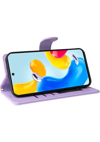 Xiaomi Poco M4 Pro 5g Için El Kayışı ve Kart Yuvalı Premium Deri Cüzdan Kılıf-Mor (Yurt Dışından) fiyatları