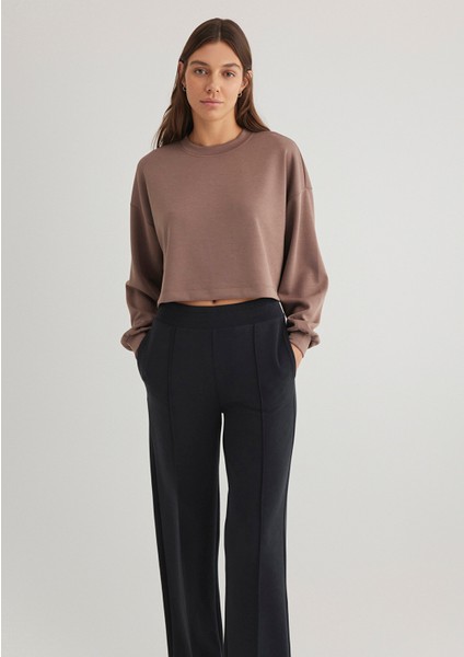 Sporty Lux Kahverengi Tencel Tm Modal Sweatshirt 1S10061-70383