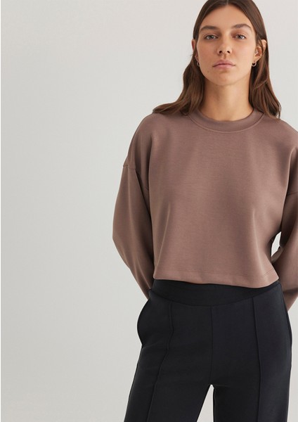 Sporty Lux Kahverengi Tencel Tm Modal Sweatshirt 1S10061-70383