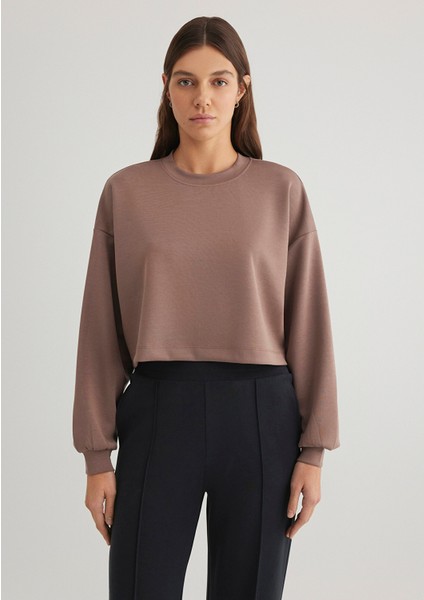 Sporty Lux Kahverengi Tencel Tm Modal Sweatshirt 1S10061-70383