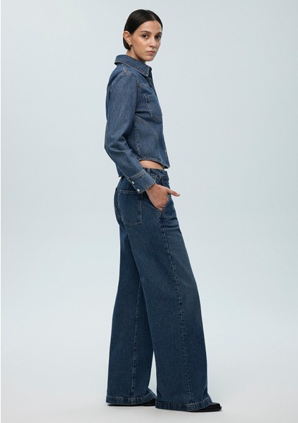 Karen Iconic Vintage Koyu Mavi Jean Pantolon 1010742-89118