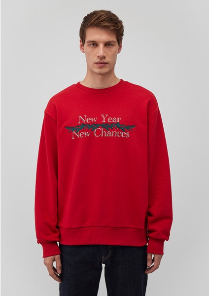 Yılbaşı Temalı Kırmızı Sweatshirt 0S10297-86417