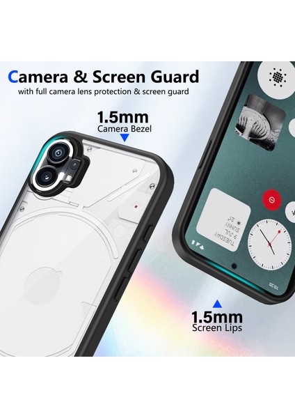 Nothing Phone 1,için Eabhulie Kılıf, Kamera Lens Korumalı Hibrit 2'si 1 Arada Şeffaf Kılıf-Siyah (Yurt Dışından) fiyatları