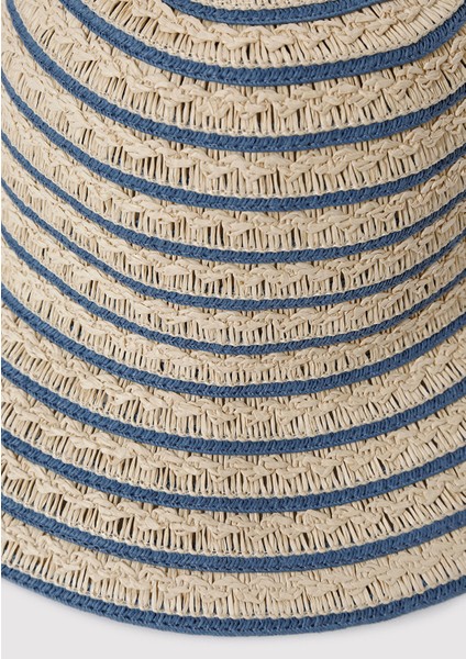 Mavi Çizgili Hasır Şapka 1912987-81331