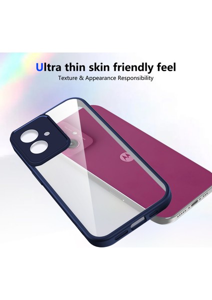 Motorola Moto G14,IÇIN Eabhulie Kılıf, Kamera Lens Korumalı Hibrit 2'si 1 Arada Şeffaf Kılıf-Blue (Yurt Dışından) fırsatları