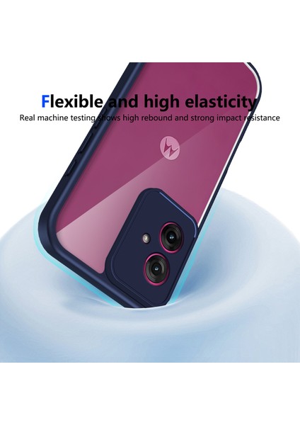 Motorola Moto G14,IÇIN Eabhulie Kılıf, Kamera Lens Korumalı Hibrit 2'si 1 Arada Şeffaf Kılıf-Blue (Yurt Dışından) indirimleri