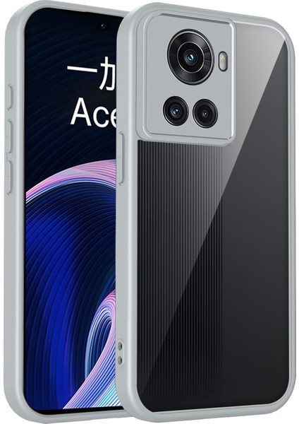 Oneplus 10R,IÇIN Eabhulie Kılıf, Kamera Lens Korumalı Hibrit 2'si 1 Arada Şeffaf Kılıf-Gri (Yurt Dışından)