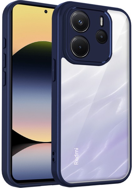 Xiaomi Redmi Note 14 4g,için Eabhulie Kılıf, Kamera Lens Korumalı Hibrit 2'si 1 Arada Şeffaf Kılıf-Blue (Yurt Dışından)