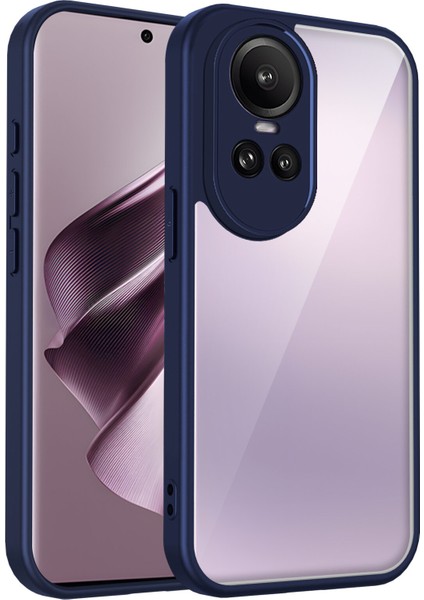 Oppo RENO10,IÇIN Eabhulie Kılıf, Kamera Lens Korumalı Hibrit 2'si 1 Arada Şeffaf Kılıf-Blue (Yurt Dışından)
