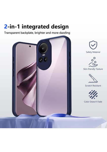 Oppo RENO10,IÇIN Eabhulie Kılıf, Kamera Lens Korumalı Hibrit 2'si 1 Arada Şeffaf Kılıf-Blue (Yurt Dışından) indirimleri