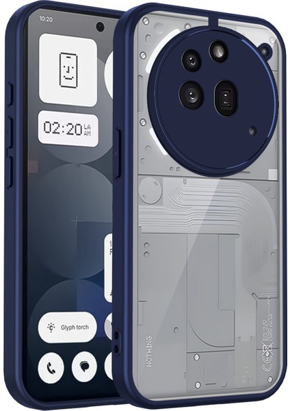 Nothing Phone 3A Pro,için Eabhulie Kılıf, Kamera Lens Korumalı Hibrit 2'si 1 Arada Şeffaf Kılıf-Blue (Yurt Dışından)