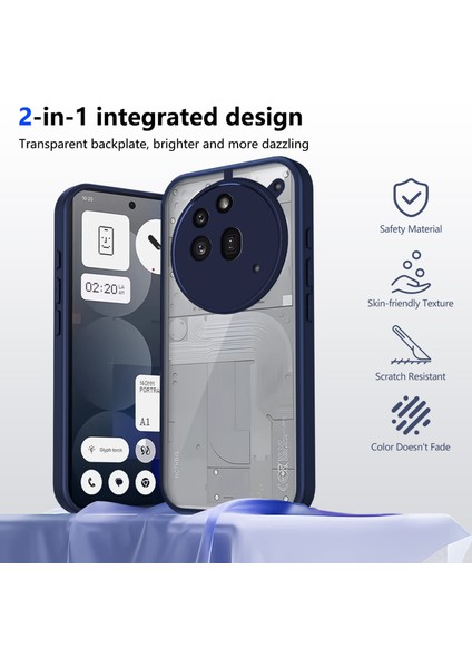 Nothing Phone 3A Pro,için Eabhulie Kılıf, Kamera Lens Korumalı Hibrit 2'si 1 Arada Şeffaf Kılıf-Blue (Yurt Dışından) indirimleri