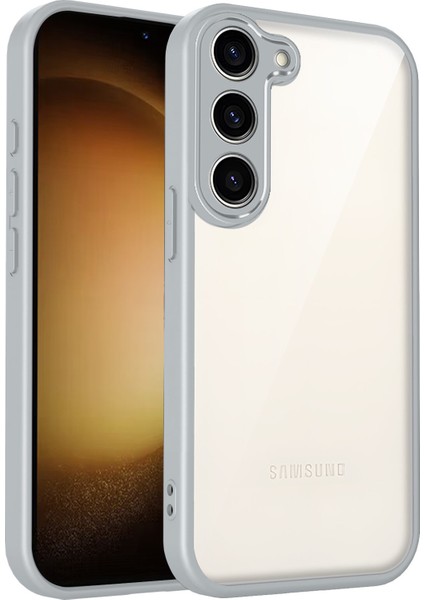 Samsung Galaxy S23 Plus,için Eabhulie Kılıf, Kamera Lens Korumalı Hibrit 2'si 1 Arada Şeffaf Kılıf-Gri (Yurt Dışından)