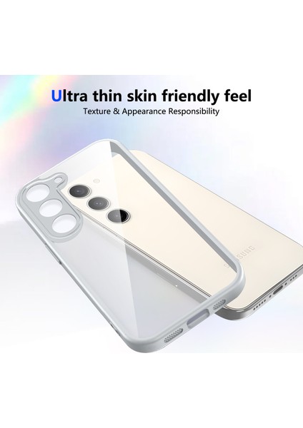 Samsung Galaxy S23 Plus,için Eabhulie Kılıf, Kamera Lens Korumalı Hibrit 2'si 1 Arada Şeffaf Kılıf-Gri (Yurt Dışından) modelleri