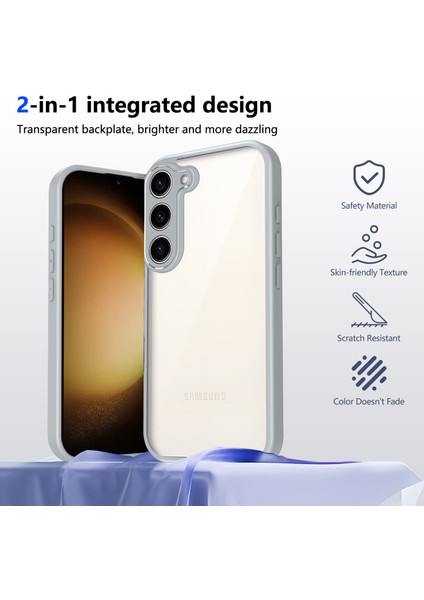 Samsung Galaxy S23 Plus,için Eabhulie Kılıf, Kamera Lens Korumalı Hibrit 2'si 1 Arada Şeffaf Kılıf-Gri (Yurt Dışından) indirimleri