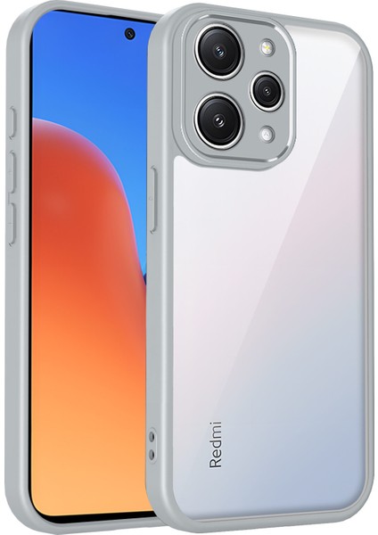 Xiaomi Redmi 12 4g,için Eabhulie Kılıf, Kamera Lens Korumalı Hibrit 2'si 1 Arada Şeffaf Kılıf-Gri (Yurt Dışından)