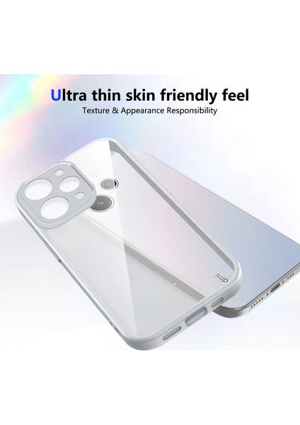 Xiaomi Redmi 12 4g,için Eabhulie Kılıf, Kamera Lens Korumalı Hibrit 2'si 1 Arada Şeffaf Kılıf-Gri (Yurt Dışından) modelleri