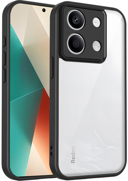 Xiaomi Redmi Note 13 4g,için Eabhulie Kılıf, Kamera Lens Korumalı Hibrit 2'si 1 Arada Şeffaf Kılıf-Siyah (Yurt Dışından)