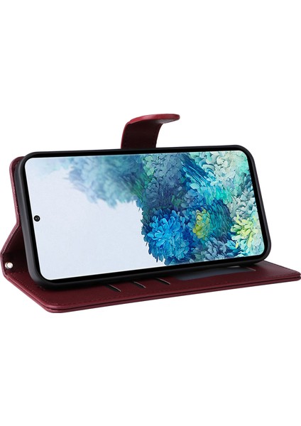 Samsung Galaxy S20 Plus 4g/5g Için El Kayışı ve Kart Yuvalı Premium Deri Cüzdan Kılıf-Kırmızı (Yurt Dışından) fiyatları