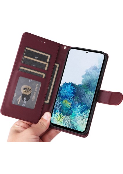 Samsung Galaxy S20 Plus 4g/5g Için El Kayışı ve Kart Yuvalı Premium Deri Cüzdan Kılıf-Kırmızı (Yurt Dışından) indirimleri