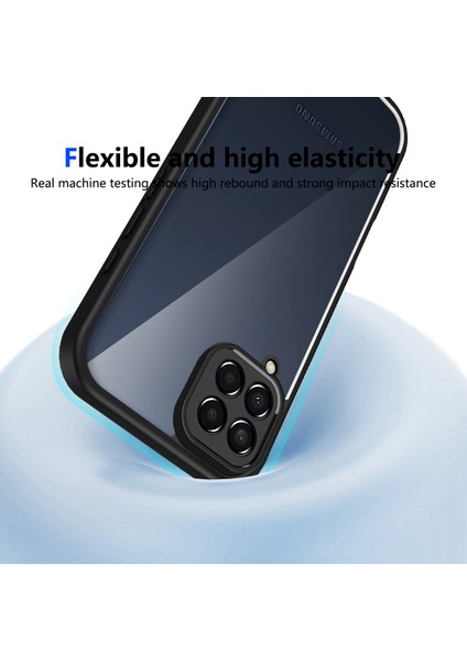 Samsung Galaxy M33,IÇIN Eabhulie Kılıf, Kamera Lens Korumalı Hibrit 2'si 1 Arada Şeffaf Kılıf-Siyah (Yurt Dışından) indirimleri