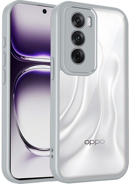 Oppo RENO12 Pro,için Eabhulie Kılıf, Kamera Lens Korumalı Hibrit 2'si 1 Arada Şeffaf Kılıf-Gri (Yurt Dışından)