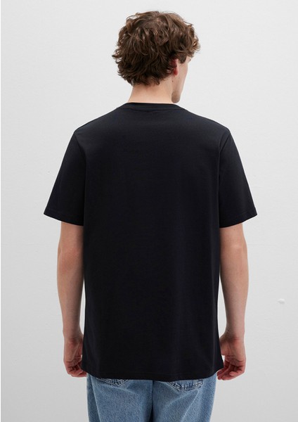 Mavi Logo Baskılı Siyah Tişört 0610635-900