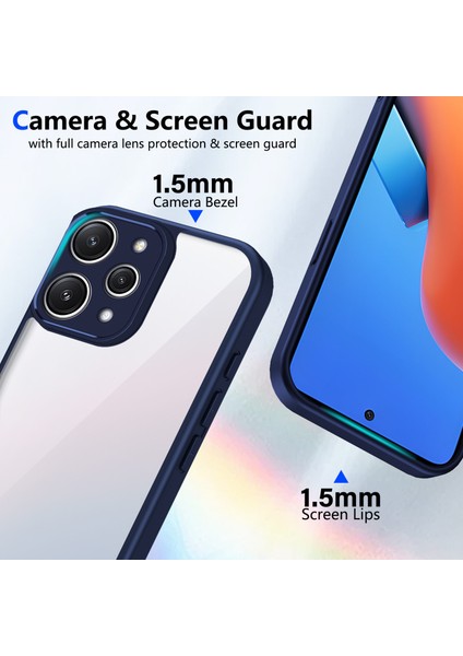 Xiaomi Redmi 12 4g,için Eabhulie Kılıf, Kamera Lens Korumalı Hibrit 2'si 1 Arada Şeffaf Kılıf-Blue (Yurt Dışından) modelleri