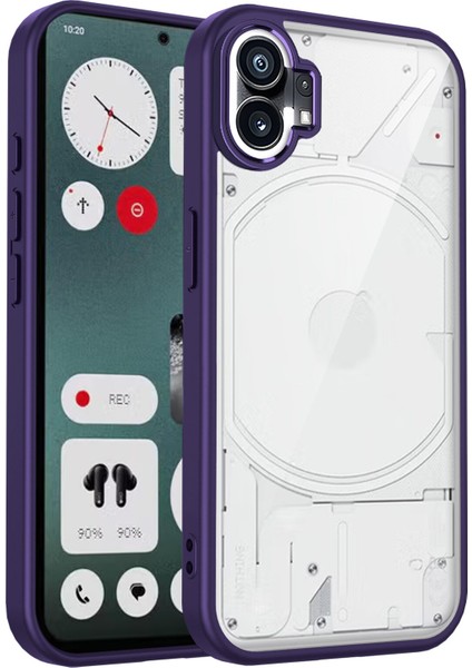 Nothing Phone 1,için Eabhulie Kılıf, Kamera Lens Korumalı Hibrit 2'si 1 Arada Şeffaf Kılıf-Mor (Yurt Dışından)