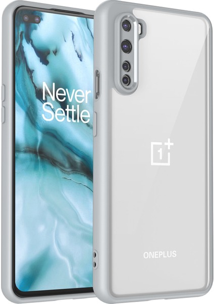 Oneplus Nord,için Eabhulie Kılıf, Kamera Lens Korumalı Hibrit 2'si 1 Arada Şeffaf Kılıf-Gri (Yurt Dışından)