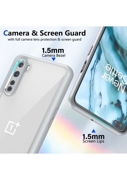 Oneplus Nord,için Eabhulie Kılıf, Kamera Lens Korumalı Hibrit 2'si 1 Arada Şeffaf Kılıf-Gri (Yurt Dışından) modelleri