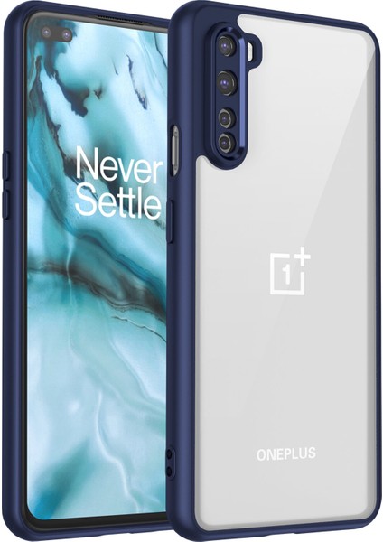 Oneplus Nord,için Eabhulie Kılıf, Kamera Lens Korumalı Hibrit 2'si 1 Arada Şeffaf Kılıf-Blue (Yurt Dışından)