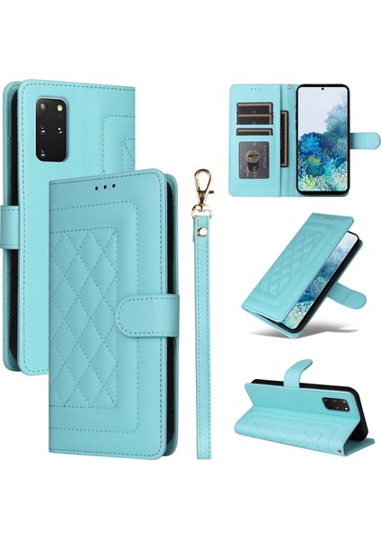 Samsung Galaxy S20 Plus 4g/5g Için El Kayışı ve Kart Yuvalı Premium Deri Cüzdan Kılıf-Blue (Yurt Dışından)