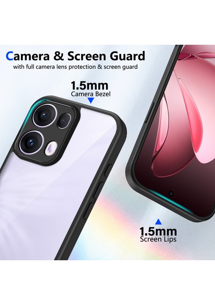Oppo RENO13 Pro,için Eabhulie Kılıf, Kamera Lens Korumalı Hibrit 2'si 1 Arada Şeffaf Kılıf-Siyah (Yurt Dışından) fiyatları
