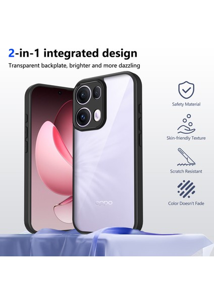 Oppo RENO13 Pro,için Eabhulie Kılıf, Kamera Lens Korumalı Hibrit 2'si 1 Arada Şeffaf Kılıf-Siyah (Yurt Dışından) indirimleri