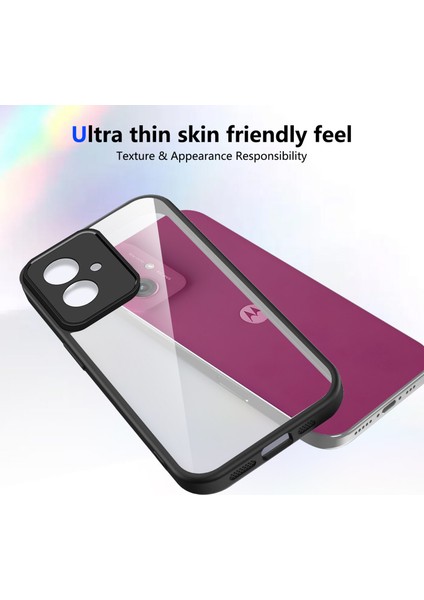 Motorola Moto G14,IÇIN Eabhulie Kılıf, Kamera Lens Korumalı Hibrit 2'si 1 Arada Şeffaf Kılıf-Siyah (Yurt Dışından) fırsatları