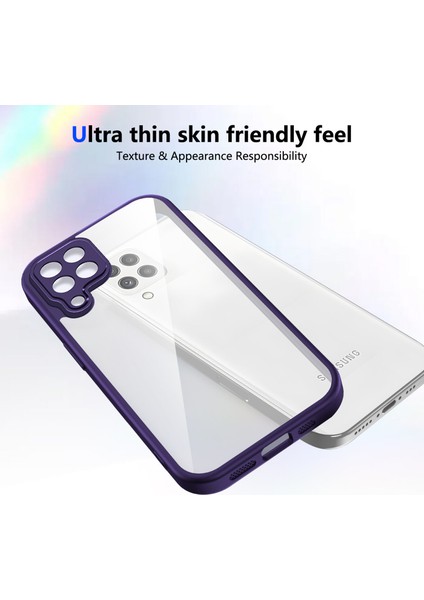 Samsung Galaxy A22 4g,için Eabhulie Kılıf, Kamera Lens Korumalı Hibrit 2'si 1 Arada Şeffaf Kılıf-Mor (Yurt Dışından) fırsatları