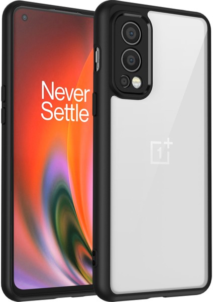 Oneplus Nord 2 5g,için Eabhulie Kılıf, Kamera Lens Korumalı Hibrit 2'si 1 Arada Şeffaf Kılıf-Siyah (Yurt Dışından)