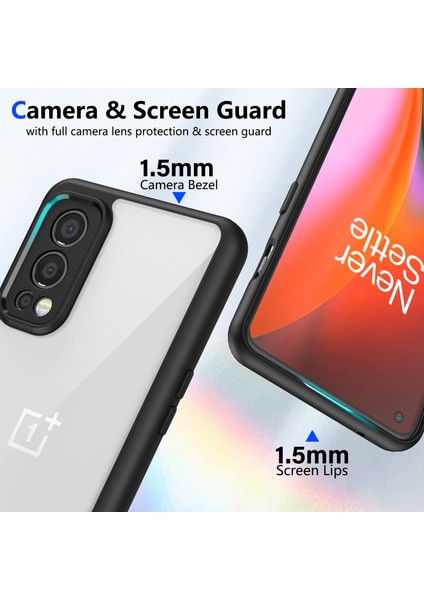 Oneplus Nord 2 5g,için Eabhulie Kılıf, Kamera Lens Korumalı Hibrit 2'si 1 Arada Şeffaf Kılıf-Siyah (Yurt Dışından) fiyatları