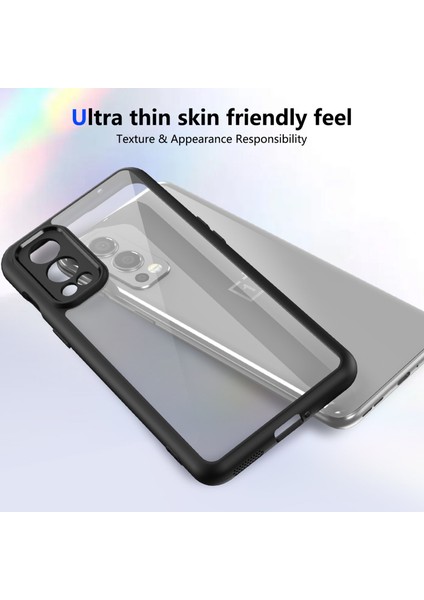 Oneplus Nord 2 5g,için Eabhulie Kılıf, Kamera Lens Korumalı Hibrit 2'si 1 Arada Şeffaf Kılıf-Siyah (Yurt Dışından) modelleri