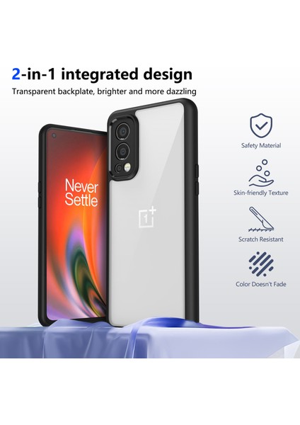 Oneplus Nord 2 5g,için Eabhulie Kılıf, Kamera Lens Korumalı Hibrit 2'si 1 Arada Şeffaf Kılıf-Siyah (Yurt Dışından) indirimleri