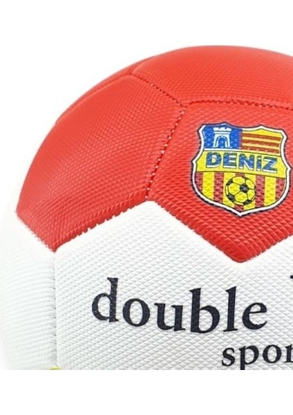 Futbol Topu Dikişli 420 gr No:5 - FB-660-SARI-KIRMIZI (Lisinya)